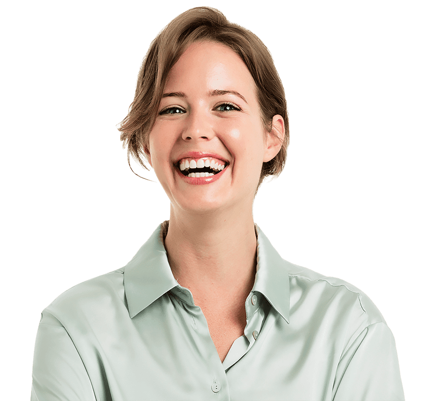 A woman smiling at the camera
