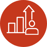 Icône qui montre la croissance individuelle d'une personne